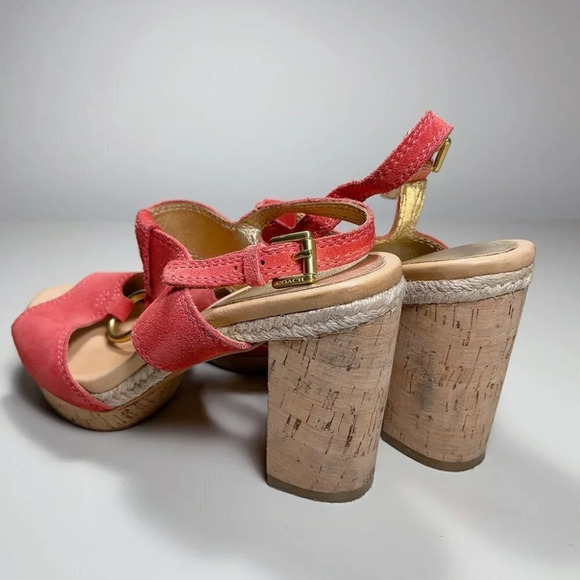 Coach Valeann Tulip Suede Cork Platform Sandal - Picture 13 of 14